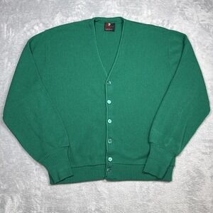 Vintage Arnold Palmer Robert Bruce Cardigan Men Large‎ Green Acrylic USA 80s